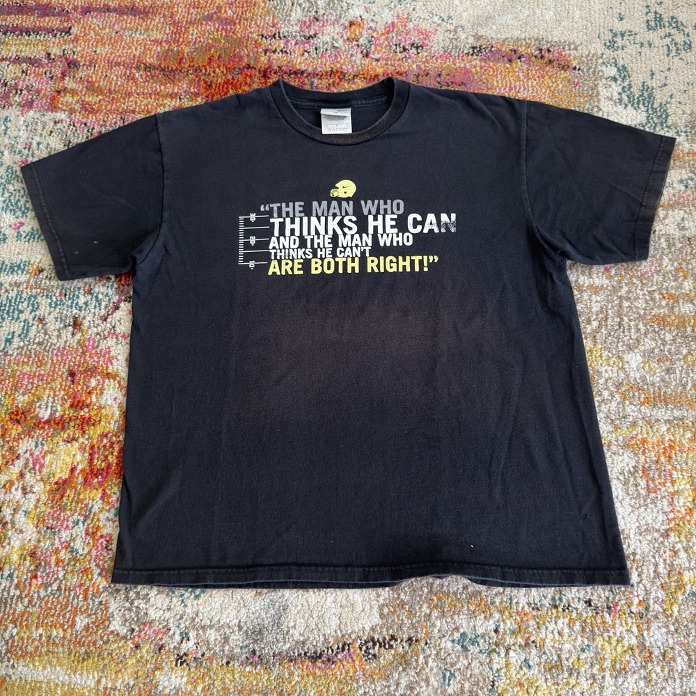 Y2K 2000s Nike Football Matters Graphic T-Shirt Mens Medium Black Quote Tee